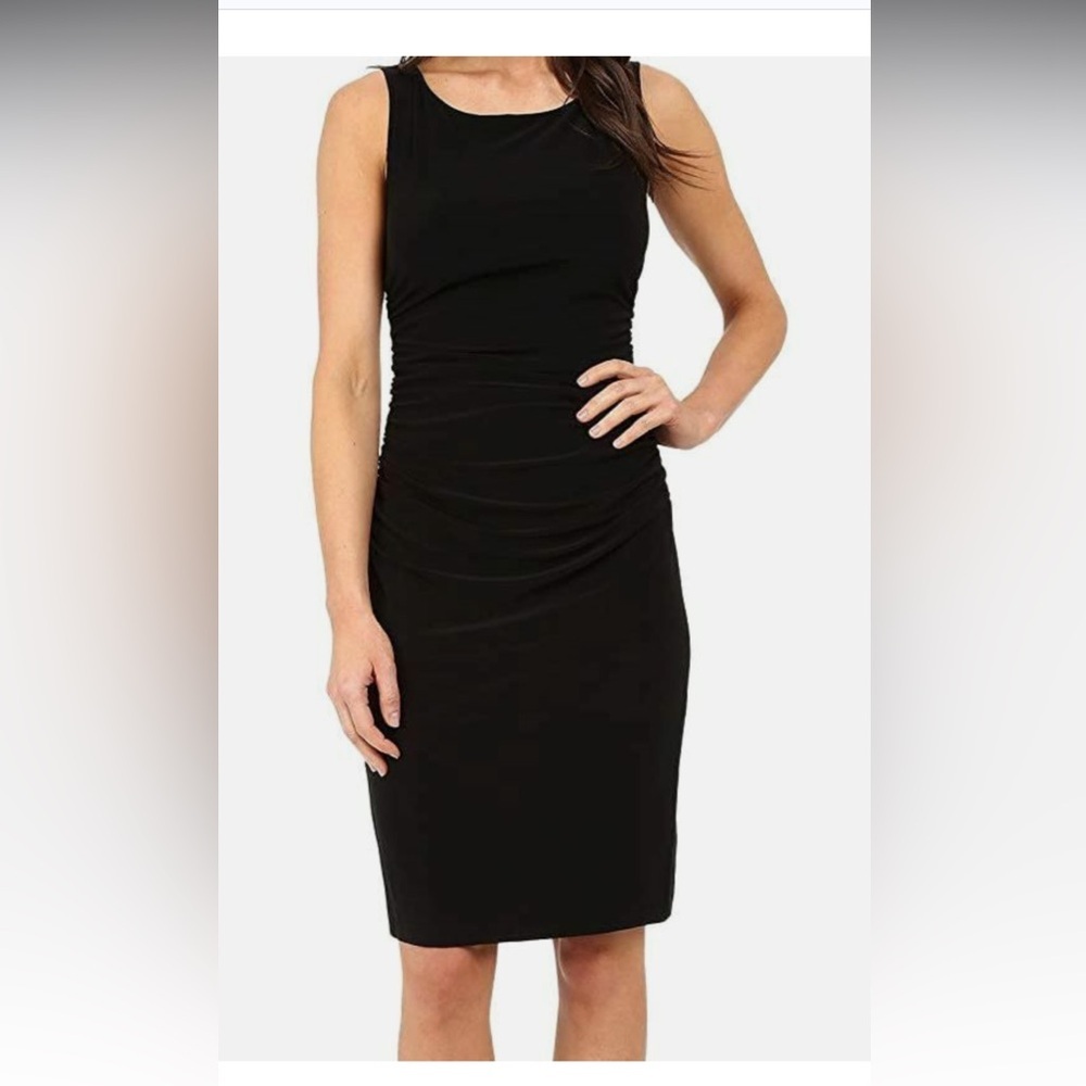 Kamalikulture Black Ruched Sleeveless Sheath Dress‎ Size M
